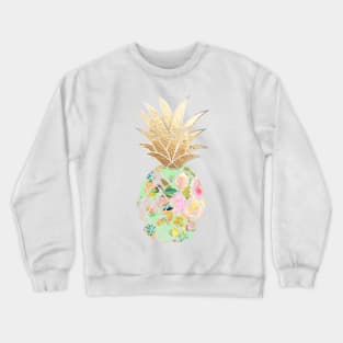 Aloha pineapple, mint green + faux gold Crewneck Sweatshirt